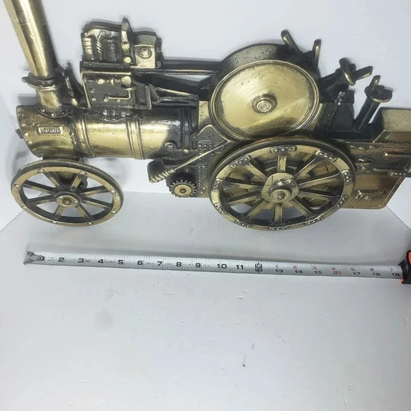 Vintage Cast Metal Steam Engine Train Wall  Plaque Brass Tone. - Picture 4 of 7